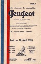 201, 301, 401, 601, 201 DL, 401 DL, SKD, MKD - avril 1935